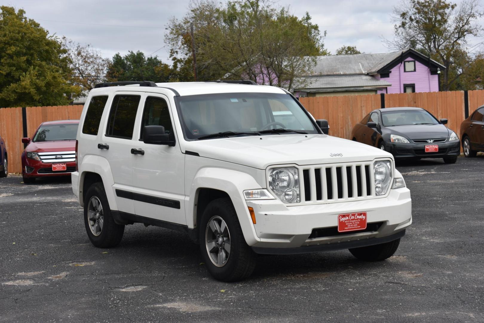 2008 WHITE Jeep Liberty Sport 4WD (1J8GN28K68W) with an 3.7L V6 SOHC 12V engine, located at 420 E. Kingsbury St., Seguin, TX, 78155, (830) 401-0495, 29.581060, -97.961647 - Photo#0