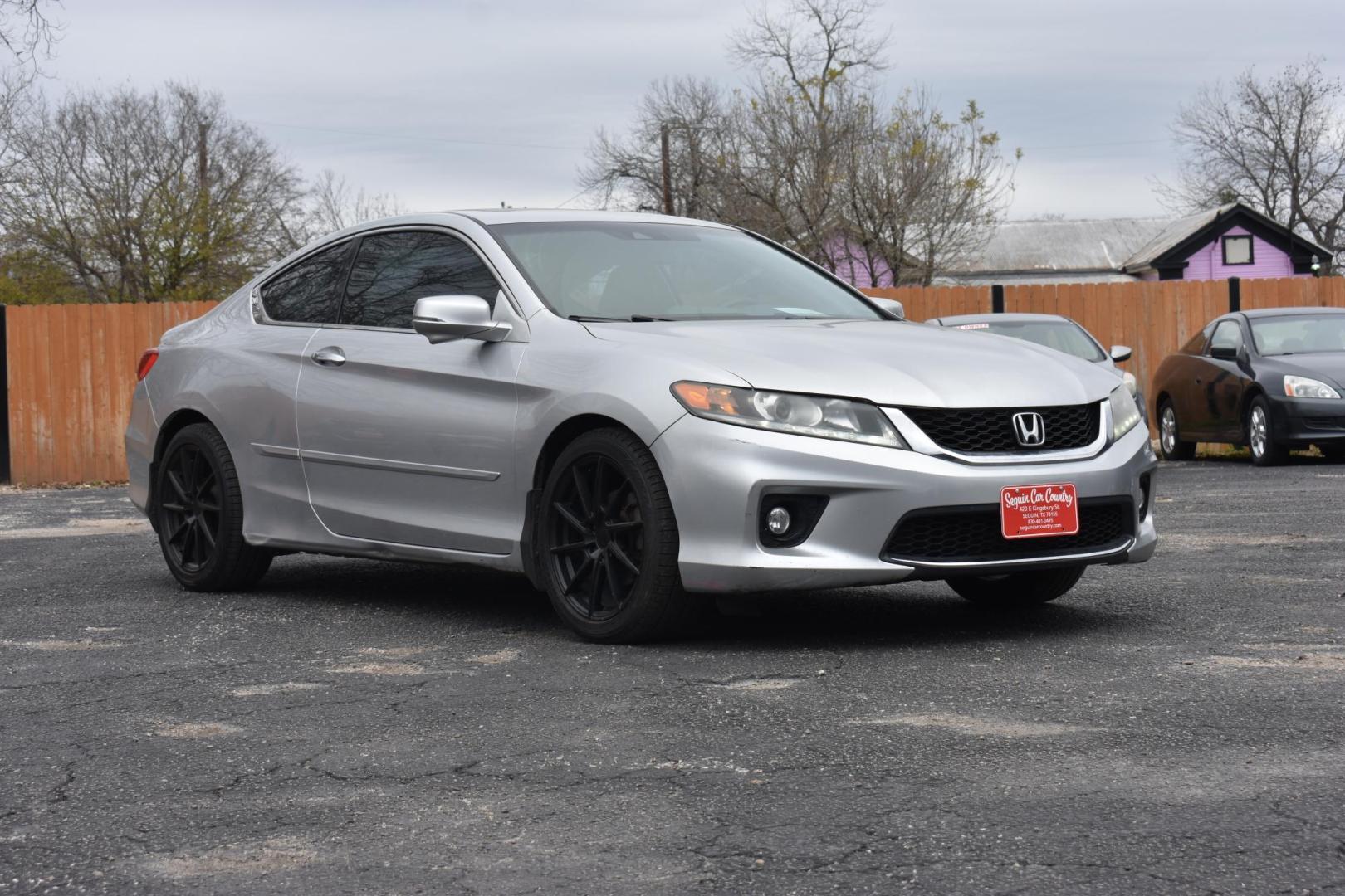 2015 SILVER Honda Accord EX-L V6 Coupe AT (1HGCT2B83FA) with an 3.5L V6 SOHC 24V engine, 6-Speed Automatic transmission, located at 420 E. Kingsbury St., Seguin, TX, 78155, (830) 401-0495, 29.581060, -97.961647 - Photo#0